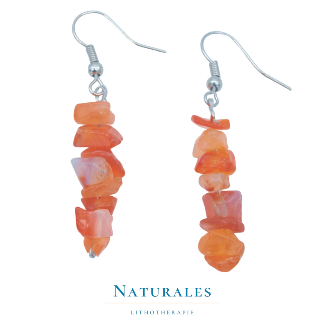 Boucles d'oreilles cornaline - dynamique
