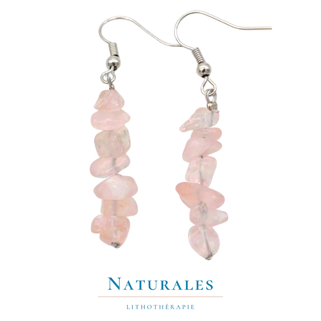 Boucles d'oreilles quartz rose - relations