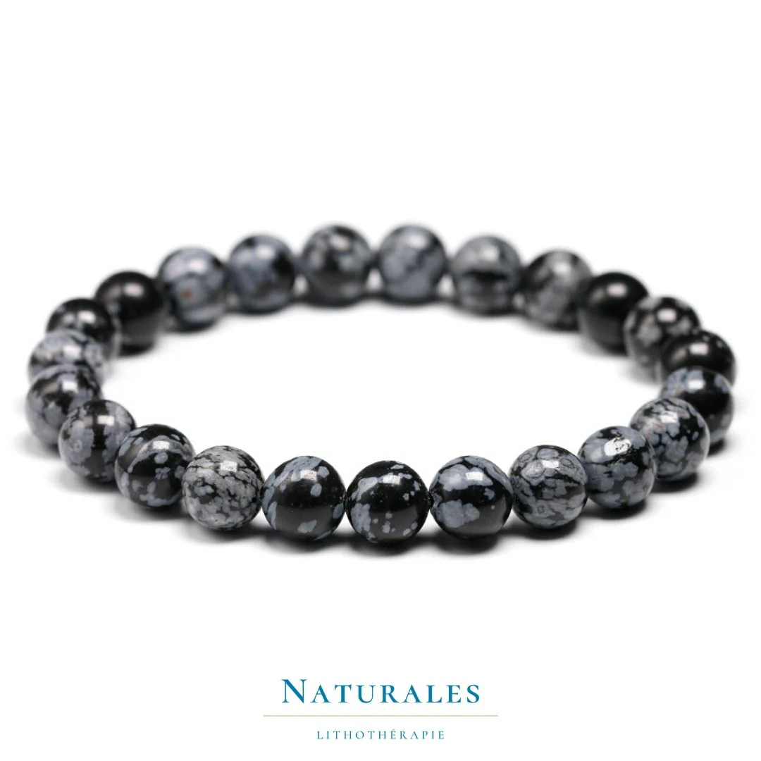 Bracelet obsidienne flocon de neige - Harmonie