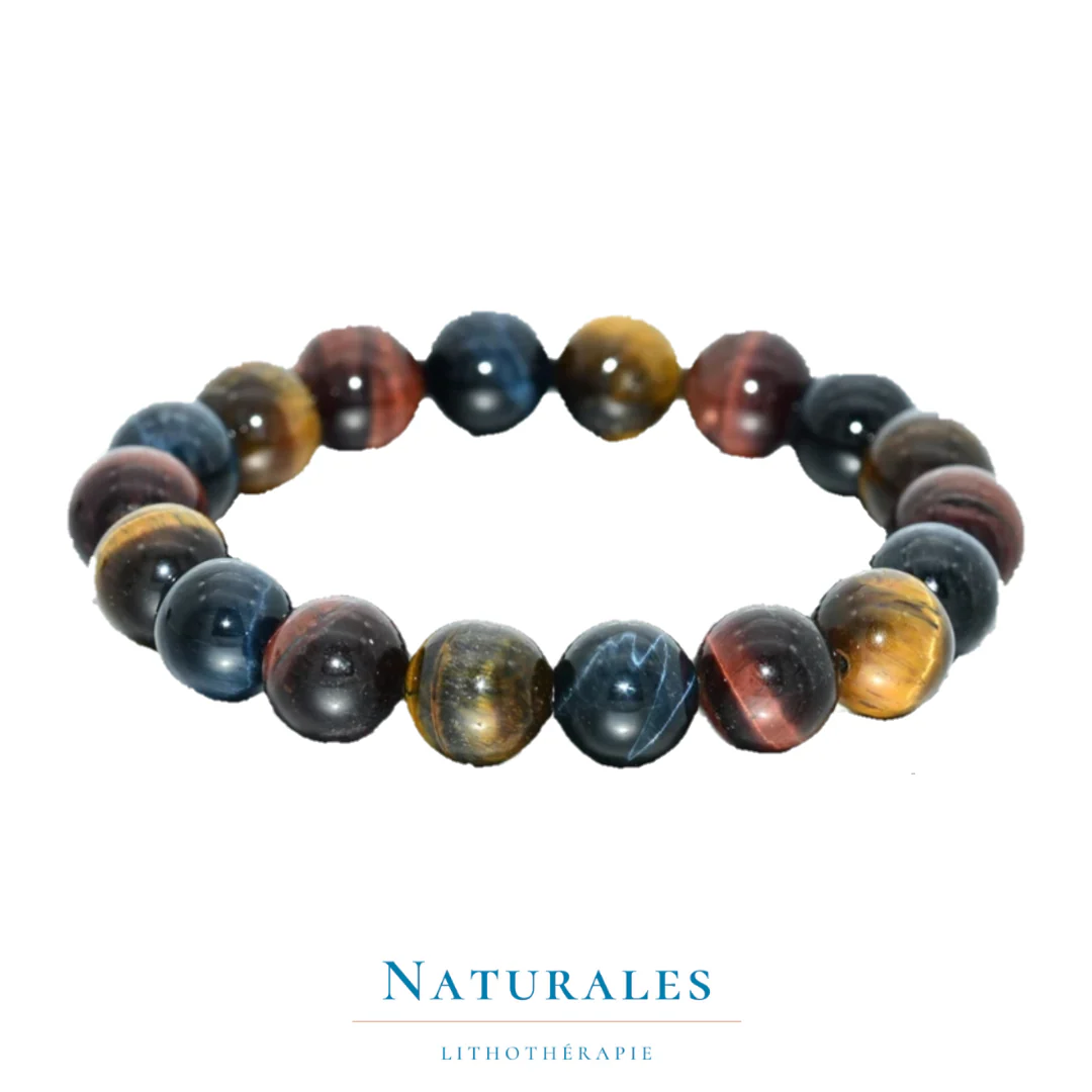 Bracelet Œil de tigre / taureau / faucon - Trio de protection