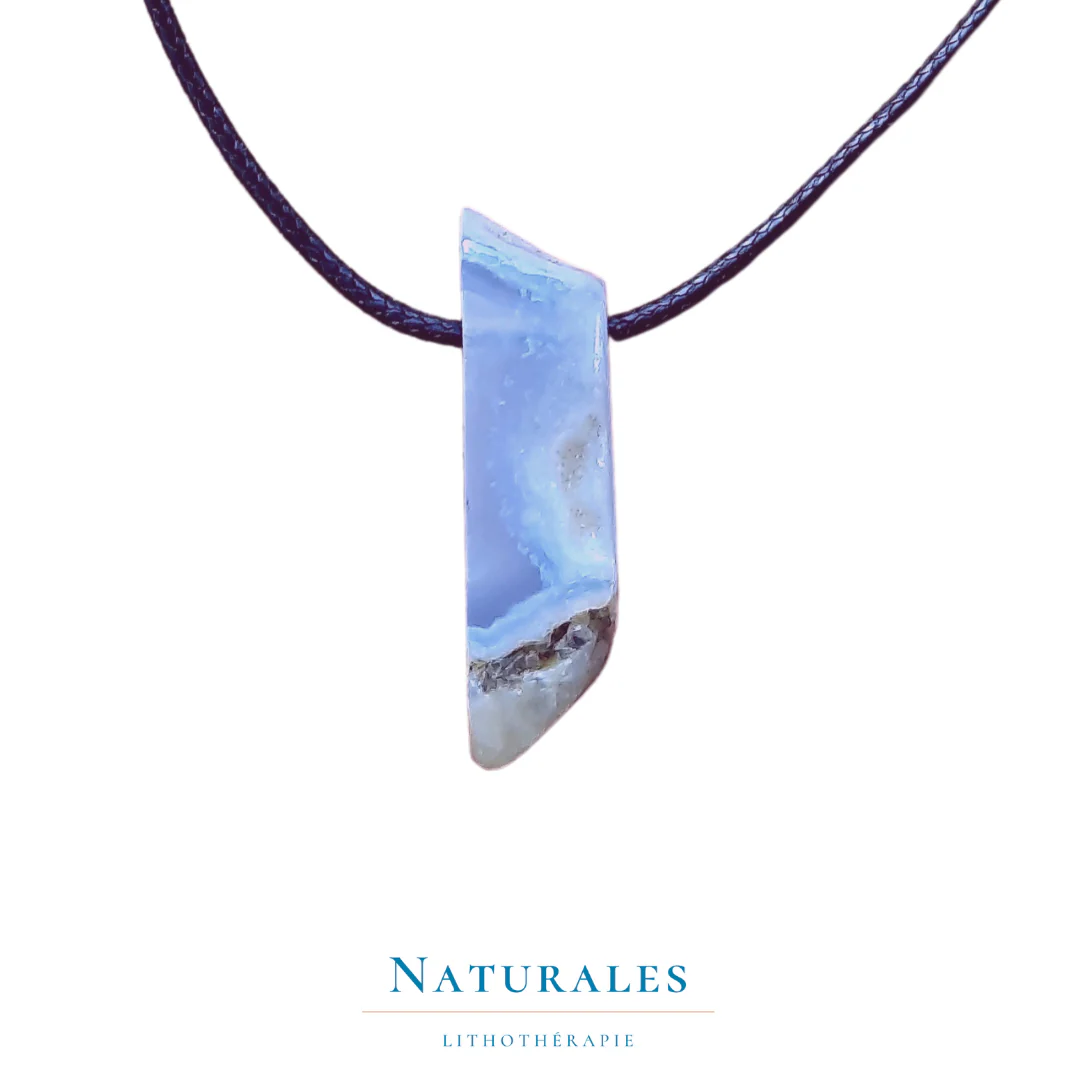 Collier Agate Blue Lace - apaisement - Image 2