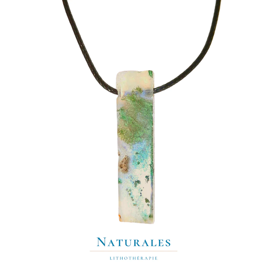 Collier agate mousse - prospérité - Image 2