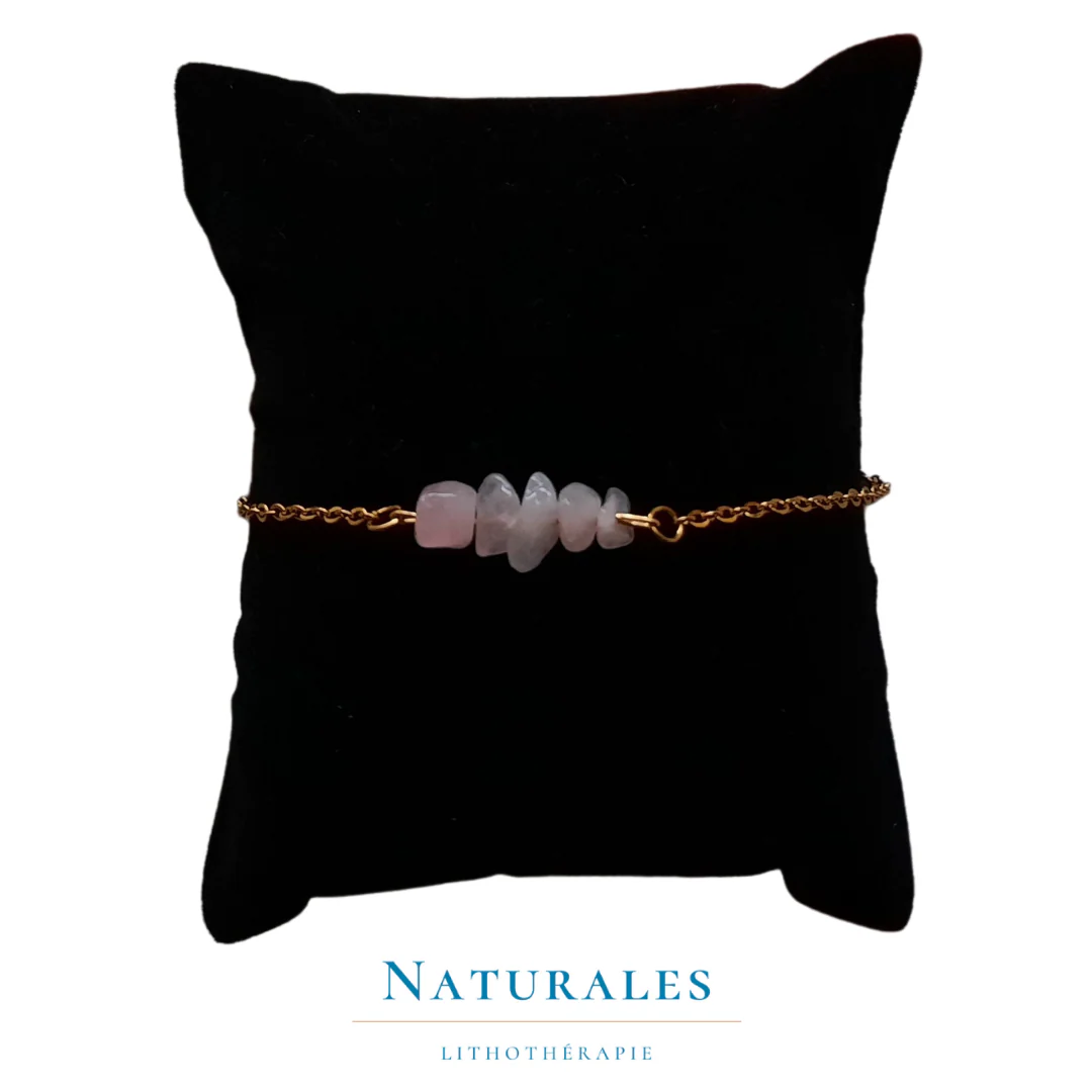EDITION LIMITEE : Bracelet quartz rose - amour