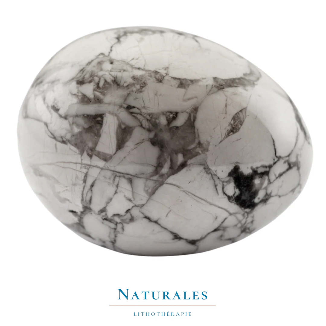 Howlite blanche roulée - stabilité / patience / cauchemars