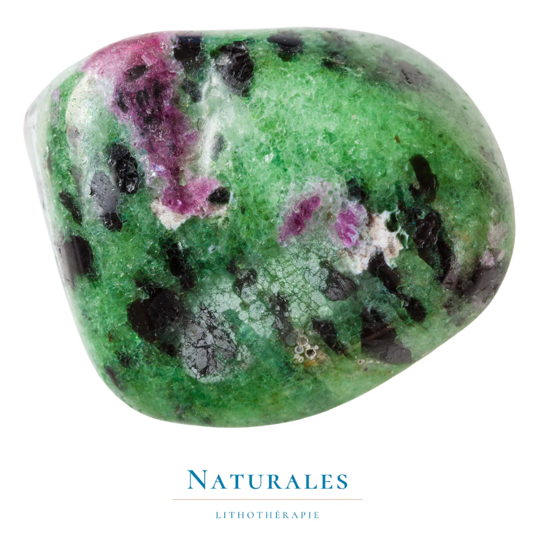 Rubis sur zoisite roulé - créativité / humeur / émotions